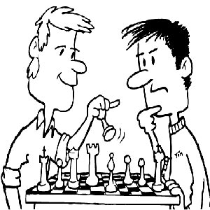 نقاشی دو مرد در حال بازی شطرنج