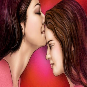 نقاشی بوسه مادر بر پیشانی دختر