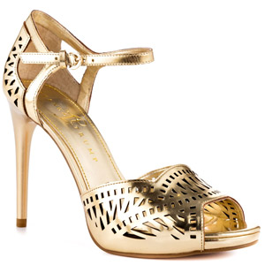 کفش طلایی پاشنه بلند زنانه
